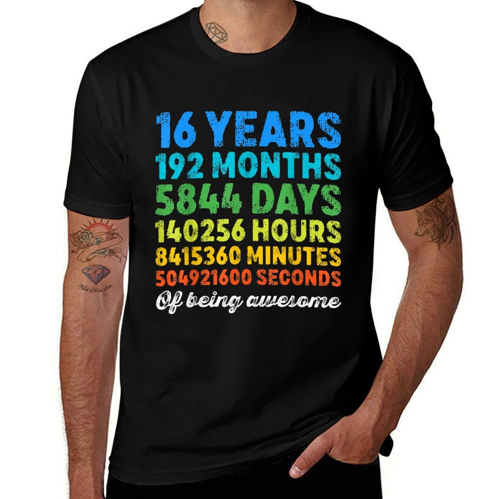 16 Years Old 16th Birthday Vintage Retro Countdown  Moisture-wicking T-Shirt