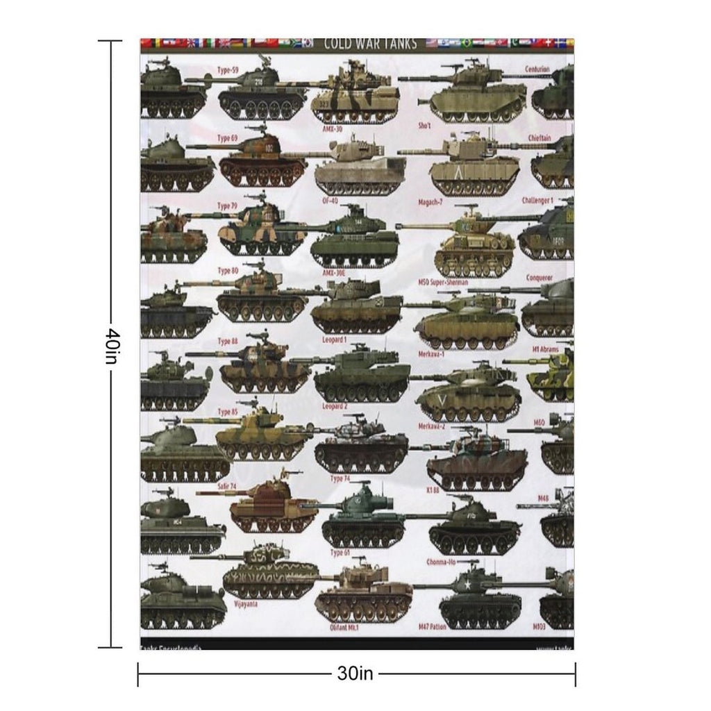Cold War Main Battle Tanks Travel-friendly Throw Blanket