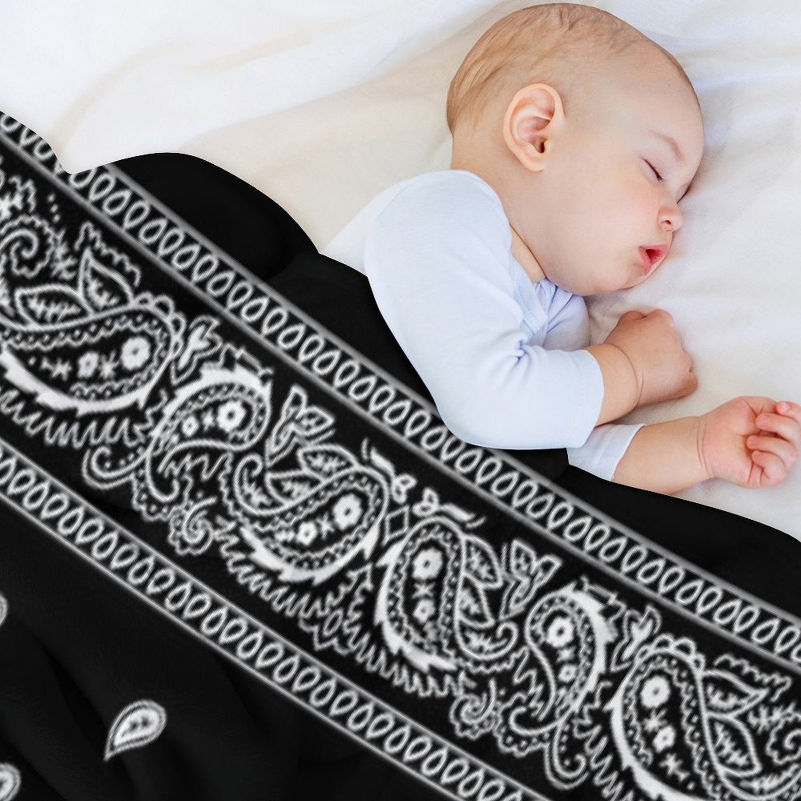 Bandana Black Velvety-soft Throw Blanket