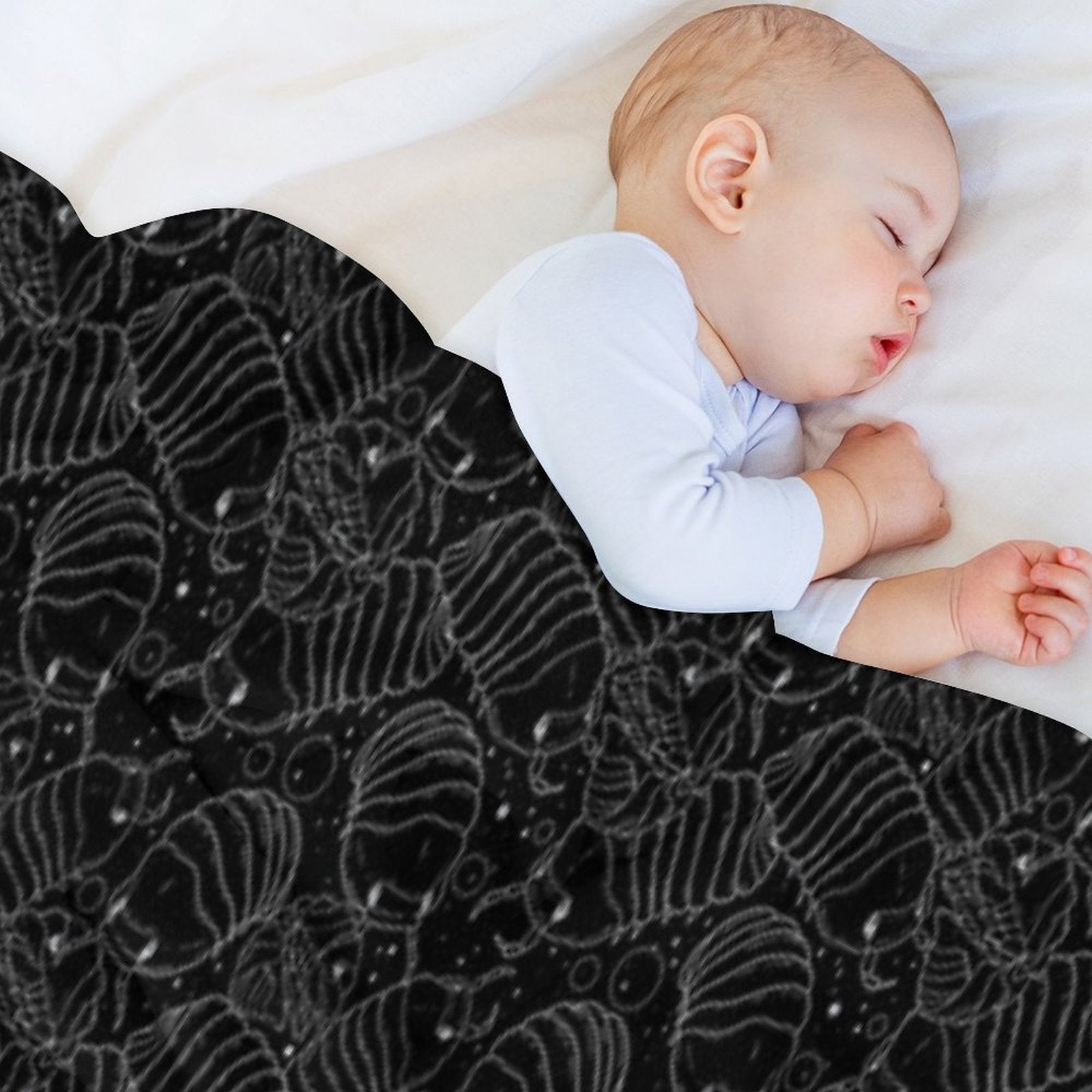 Monochrome Isopods 2 Sustainable Throw Blanket