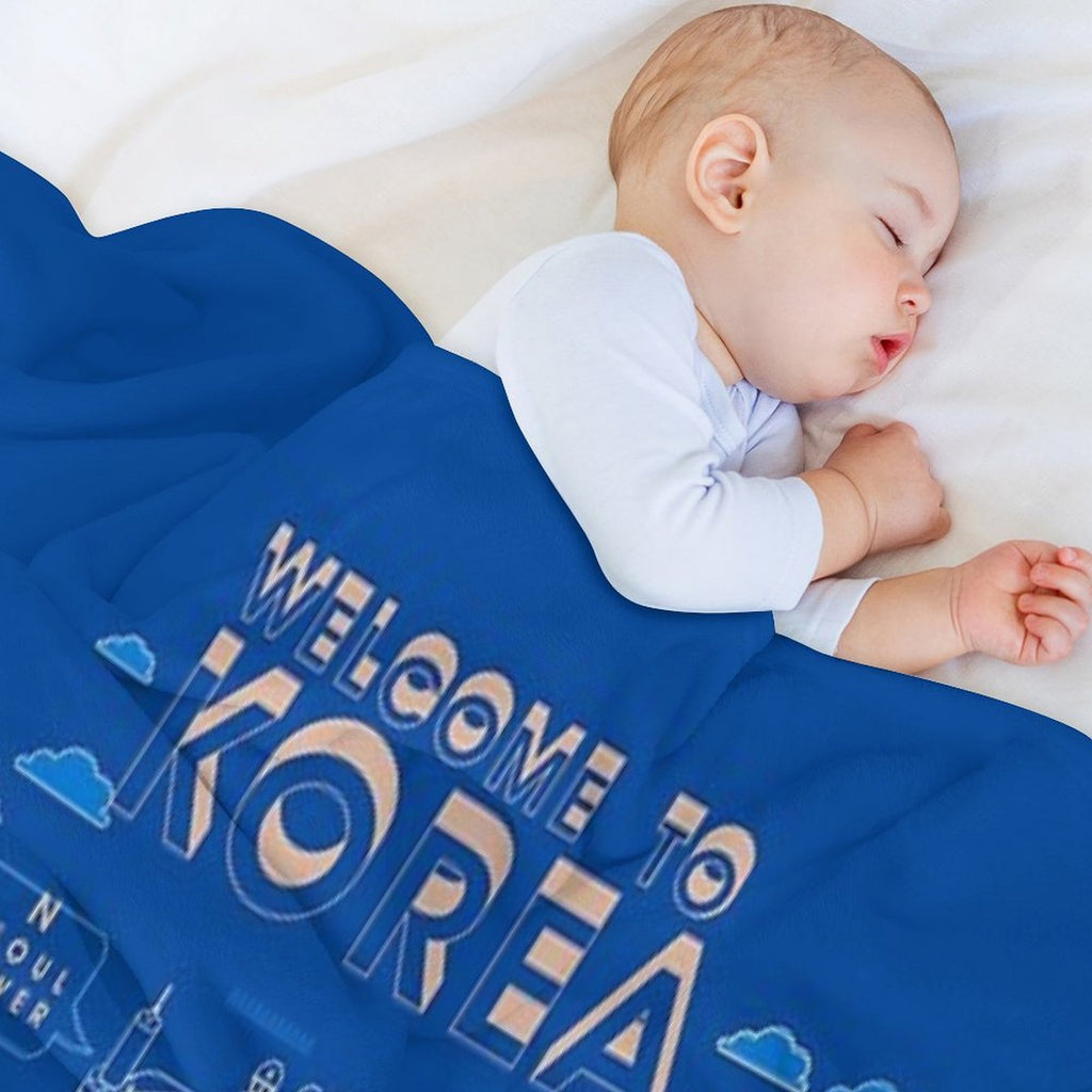 Welcome To South Korea Travel Map Velvety-soft Throw Blanket