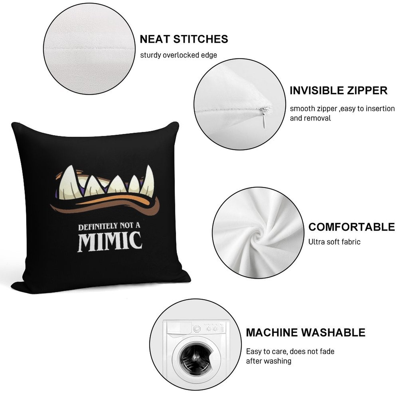 Definitely Not A Mimic Tabletop RPG Gaming Soft Warmth Comfort Throw Pillow