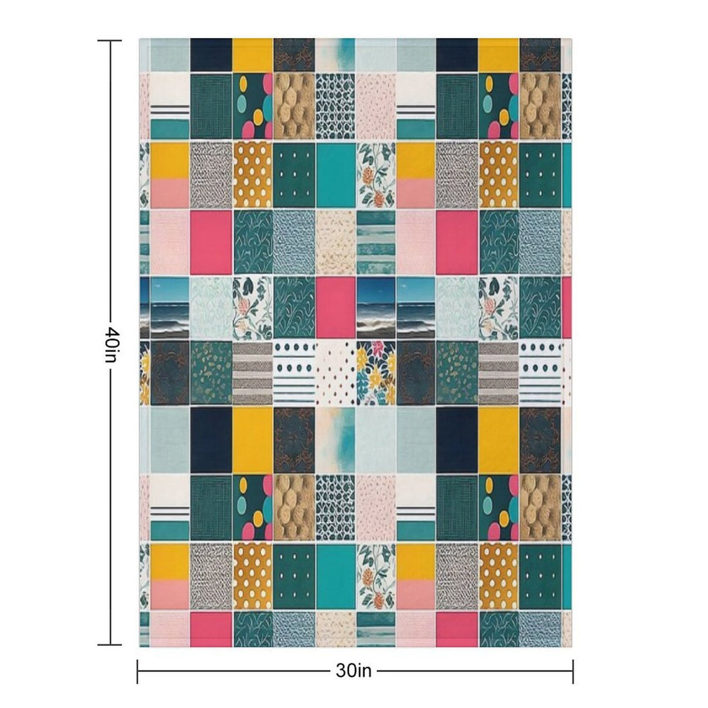 Colorful Patchwork Pattern Anti-pilling Throw Blanket