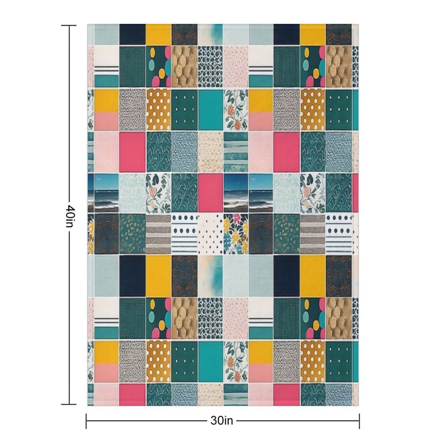 Colorful Patchwork Pattern Anti-pilling Throw Blanket