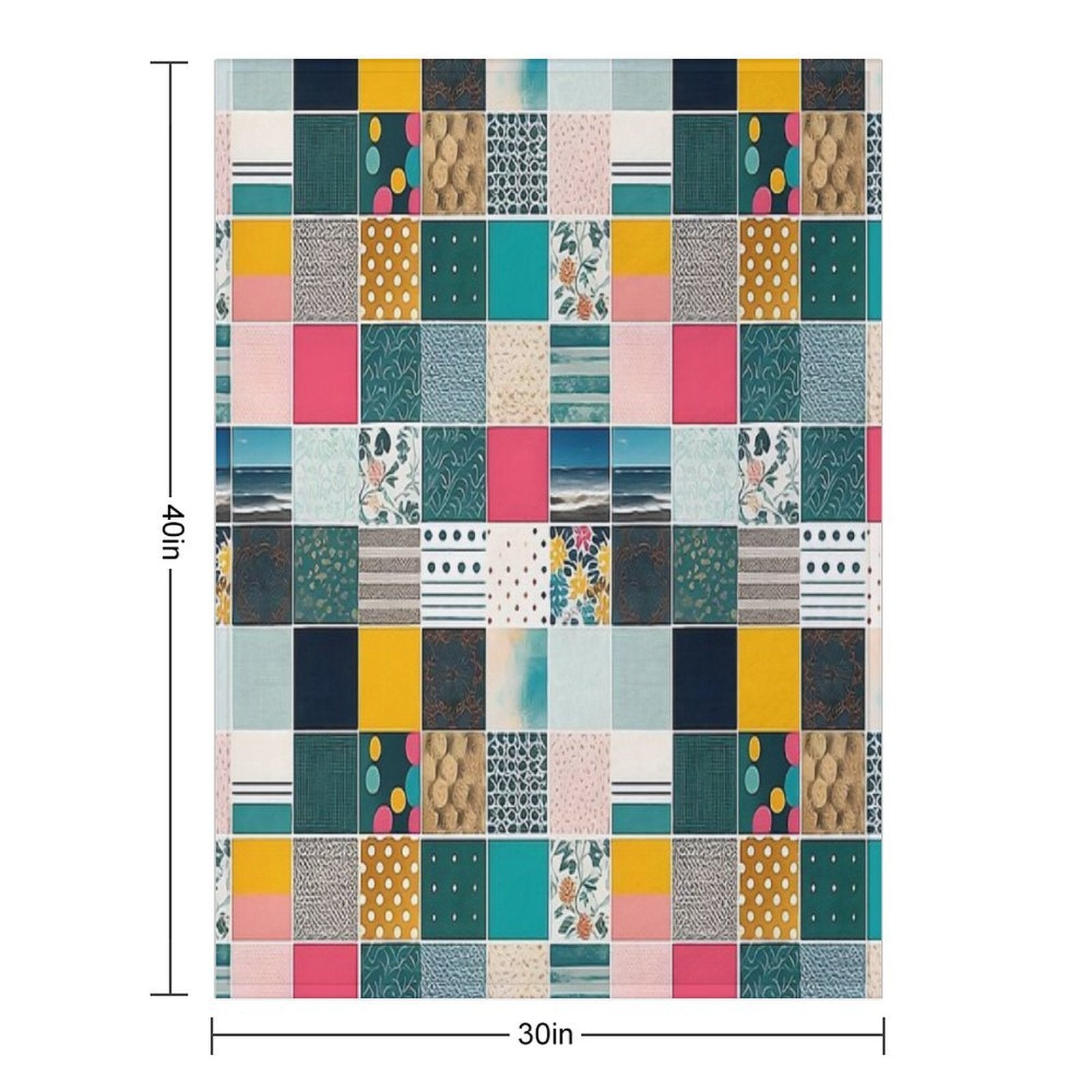 Colorful Patchwork Pattern Anti-pilling Throw Blanket