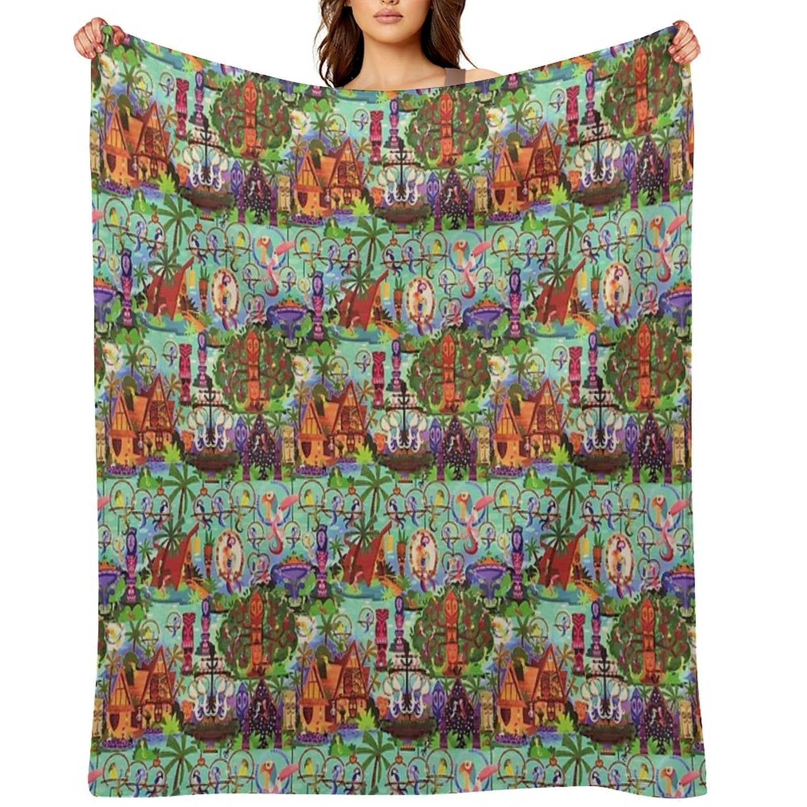 The ORIGINAL Enchanted Tiki Room Collage Gift-ready Throw Blanket