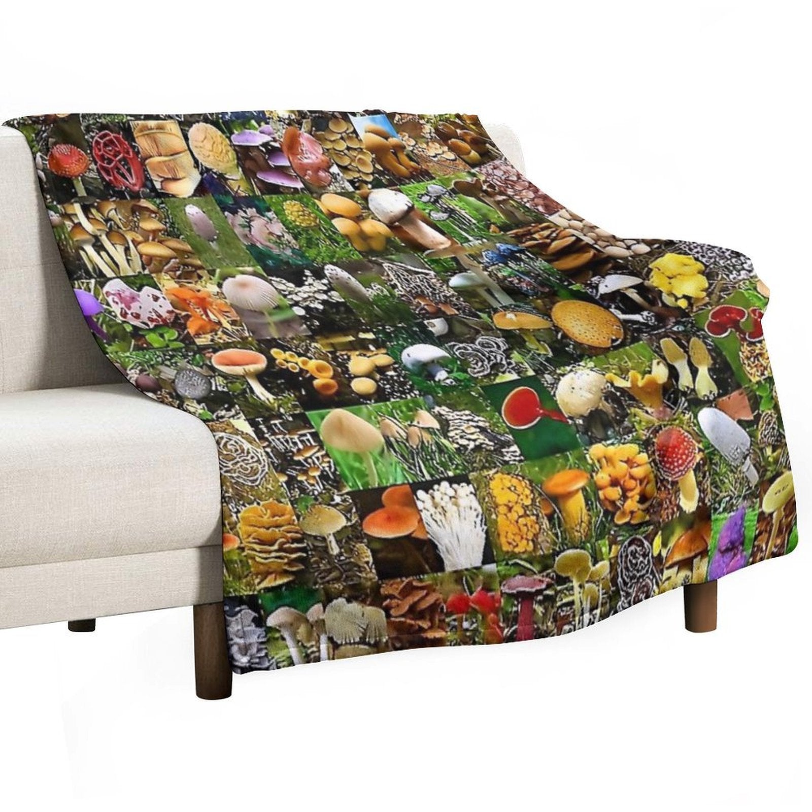 Mushrooms of The World Versatility Throw Blanket