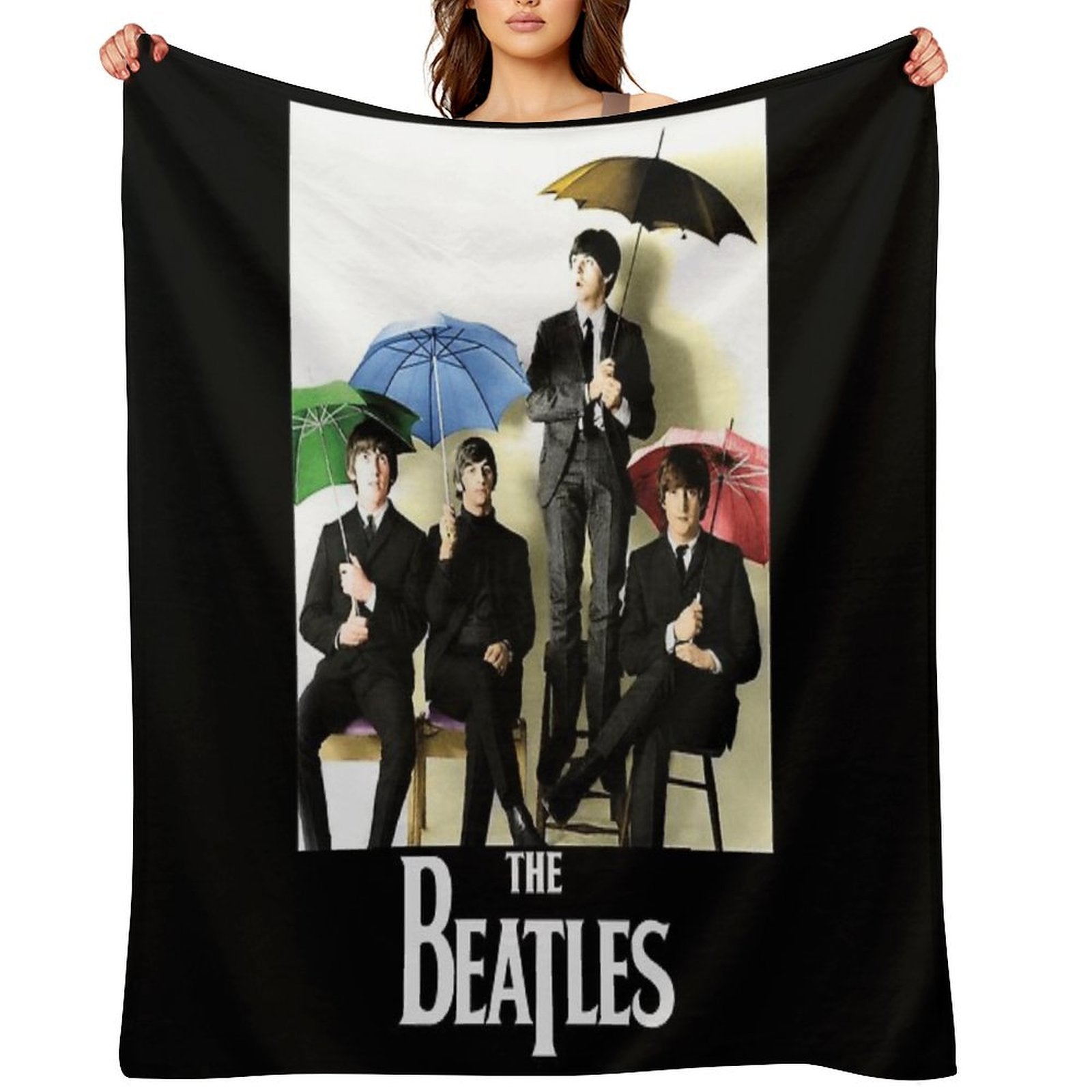 Beatles 65 Classic Umbrellas Raglan Shirt Anti-pilling Throw Blanket