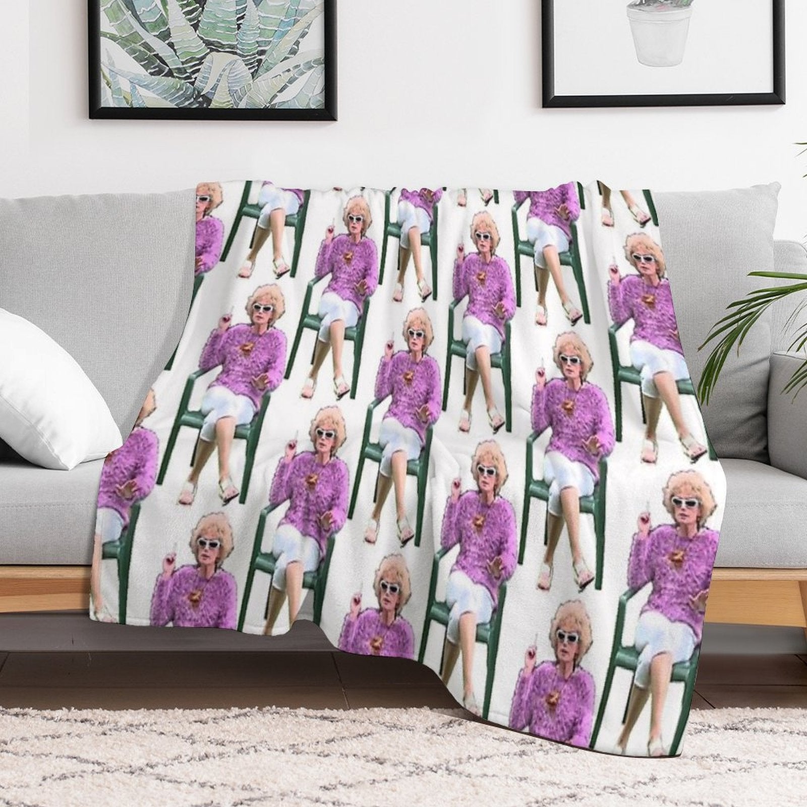 Kath And Kim Kath Having A Smoke Comfort Throw Blanket