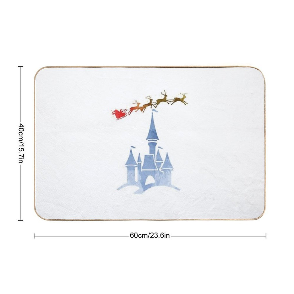 Christmas Castle Inspired Silhouette  Slip-Resistant Bath Mat