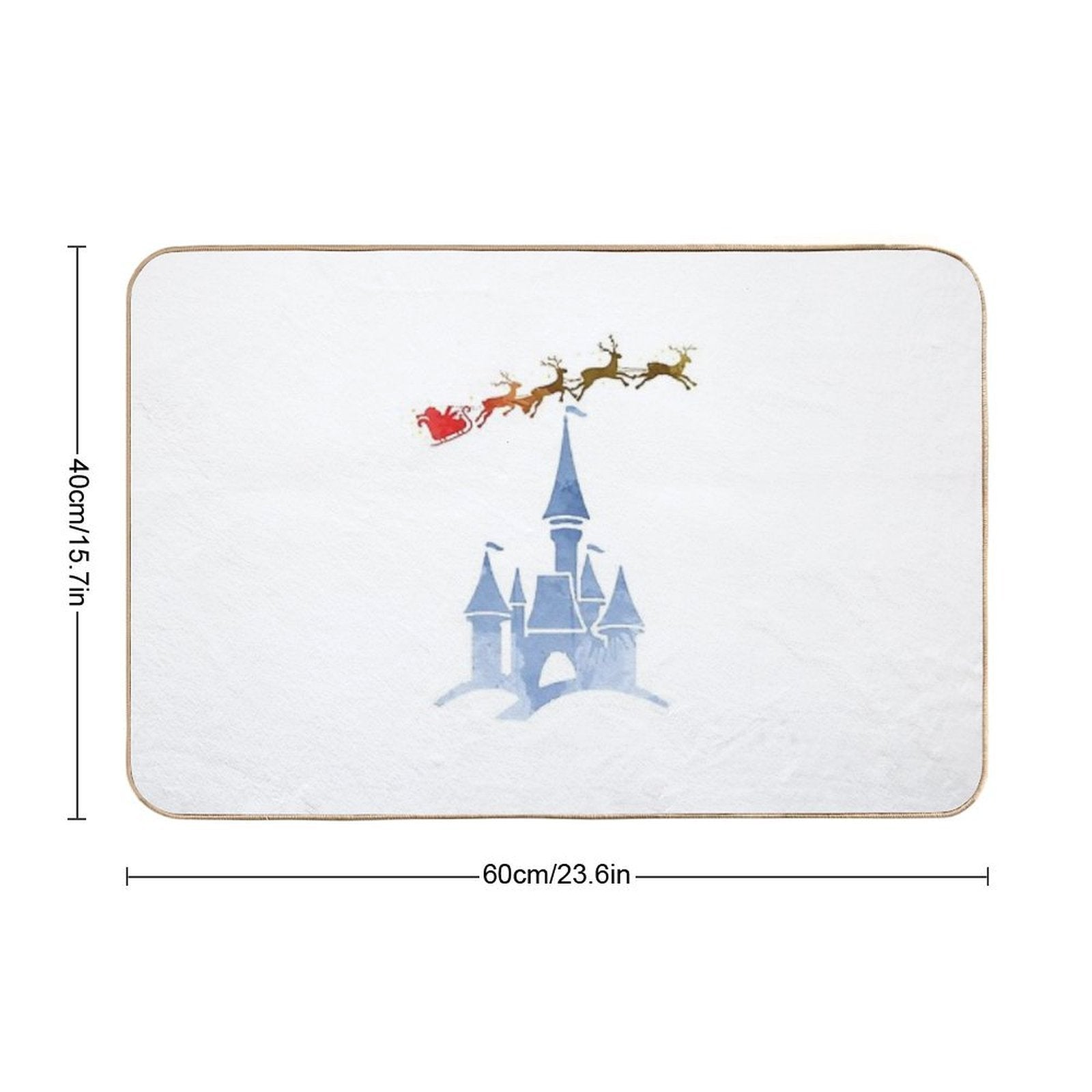 Christmas Castle Inspired Silhouette  Slip-Resistant Bath Mat