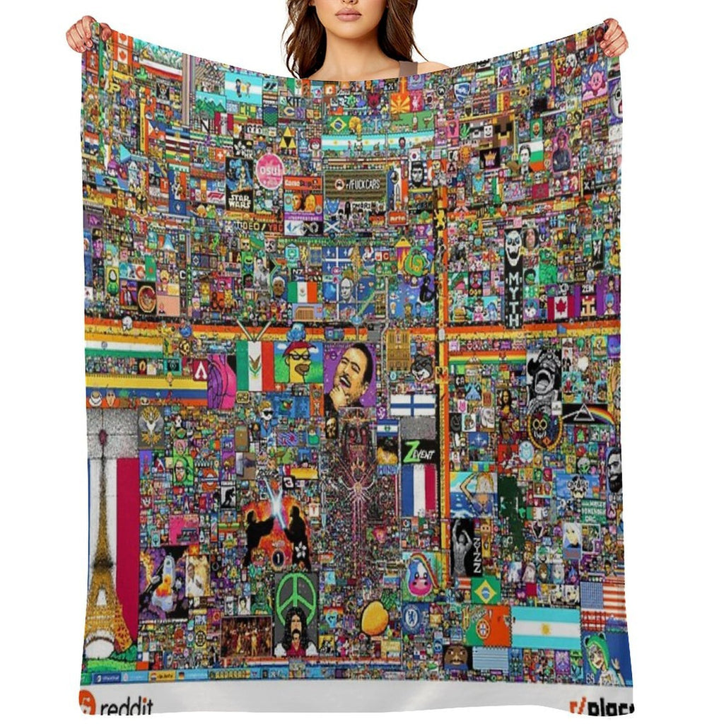 Rplace - Reddit Digital Art - 2022 Velvety-soft Throw Blanket