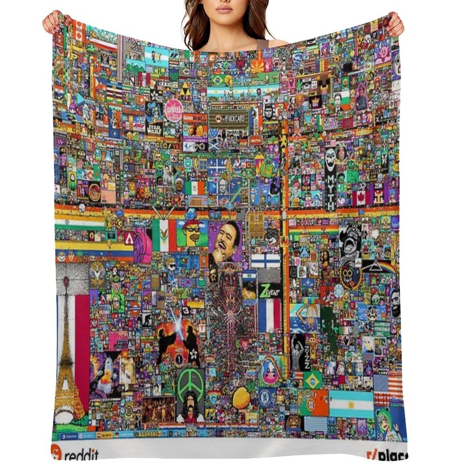 Rplace - Reddit Digital Art - 2022 Velvety-soft Throw Blanket