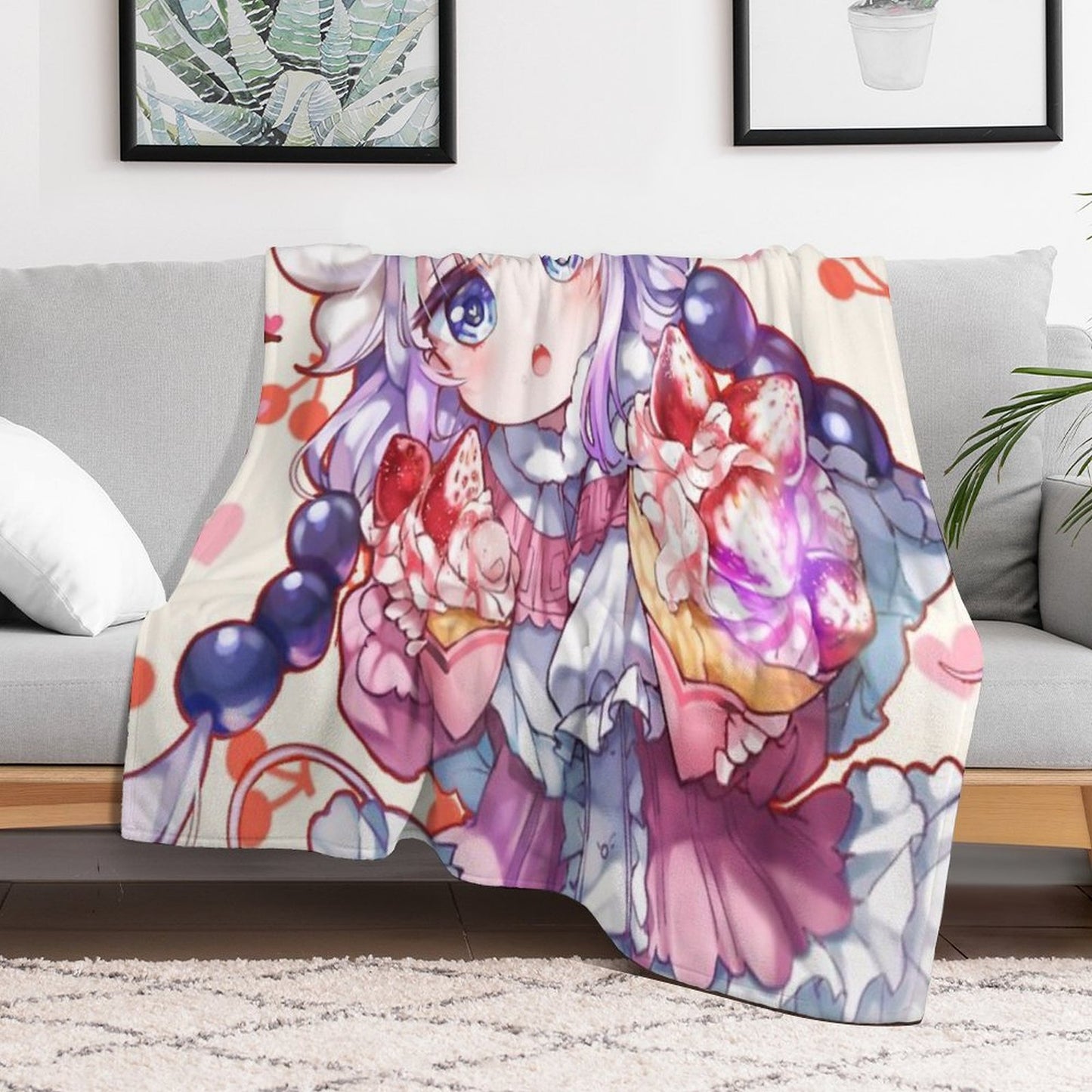 Miss Koboyashi's Dragon Maid Kanna Anti-pilling Throw Blanket