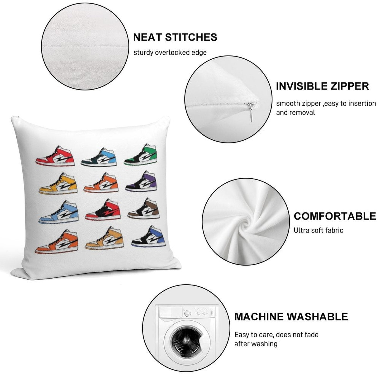 Air Jordan I (1) Pack Soft Shrink-Resistant Throw Pillow