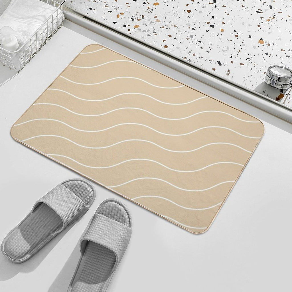 Cute Brown Squiggly Lines Aesthetic Items  Multi-Purpose Bath Mat
