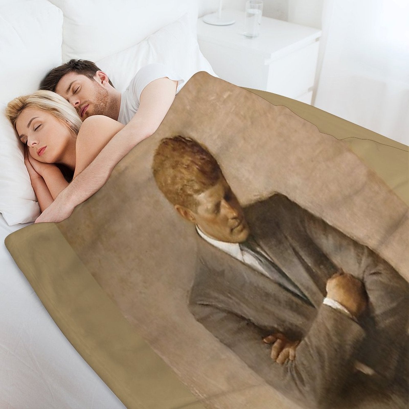 John F Kennedy Official Portrait by Aaron Shikler Versatility Throw Blanket