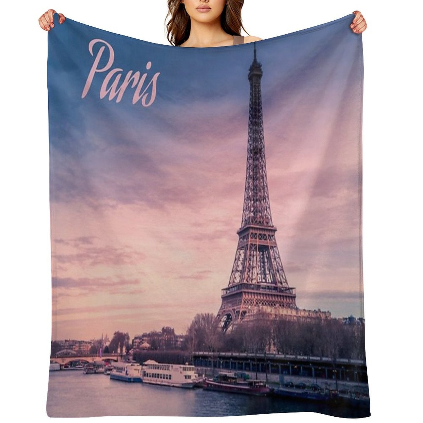 Paris France Eiffel Tower Durable Throw Blanket