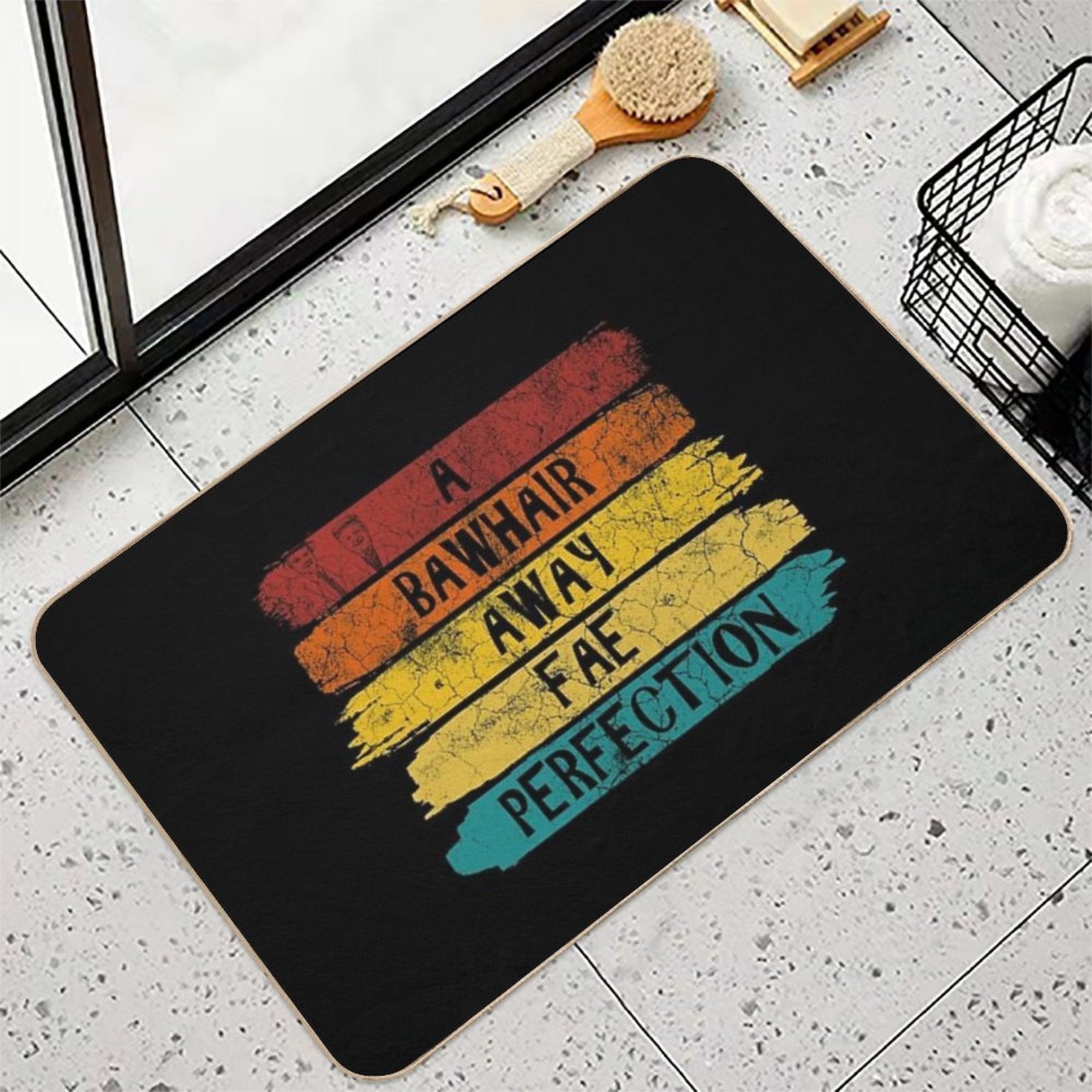 Bawhair Away From Perfection Still Game  Repositionable Bath Mat