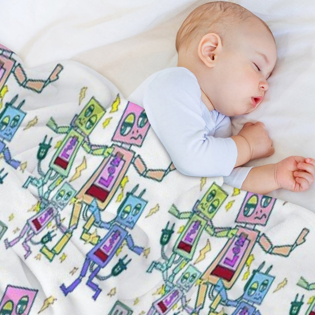 Battery-depleted Robot 5 Versatility Throw Blanket