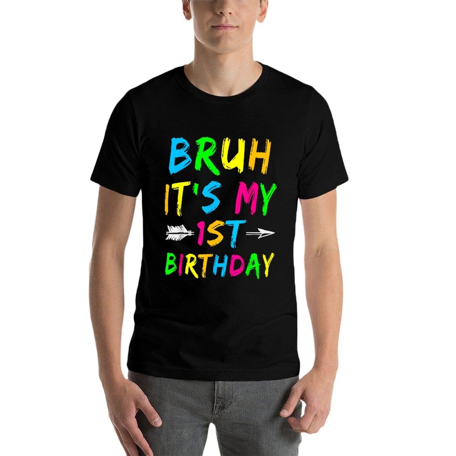 Bruh It's My 1st Birthday 1 Year Old Birthday  Summer-ready Fabric T-Shirt