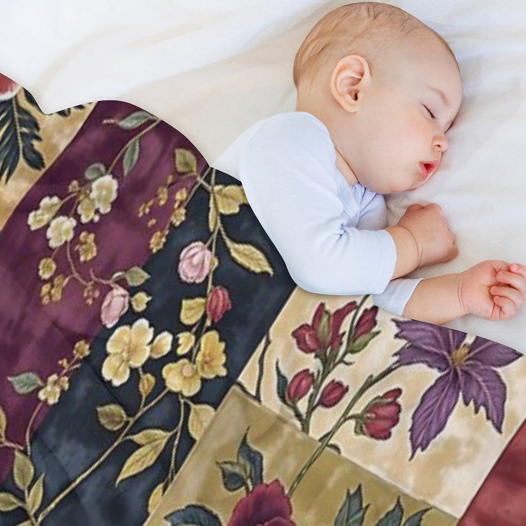 Ruby Myrrh Floral Patchwork Durable Throw Blanket