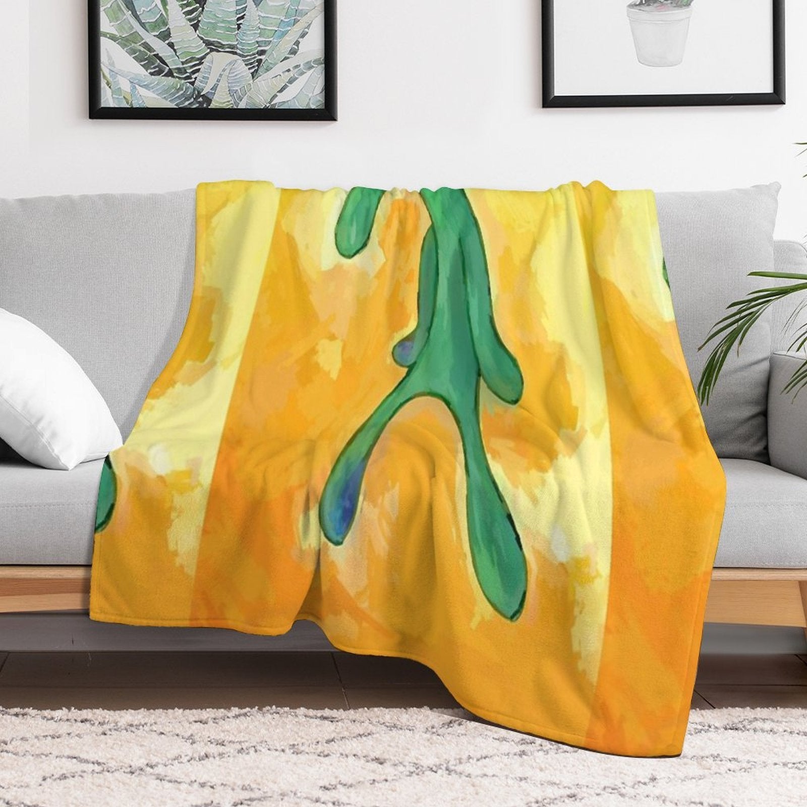 Bold And Brash Art - Iconic SpongeBob SquarePants Design Sustainable Throw Blanket