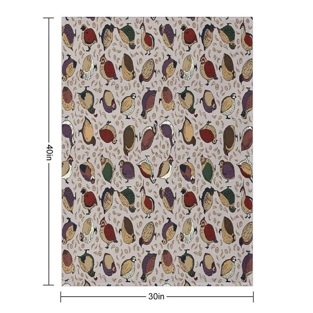 Rustic Quail (Now With More Quail!) Durable Throw Blanket