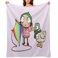 I Draw Sarah And Duck And Rainbow Kite from Kite Flight  Sarah And Duck Wrinkle-free Throw Blanket