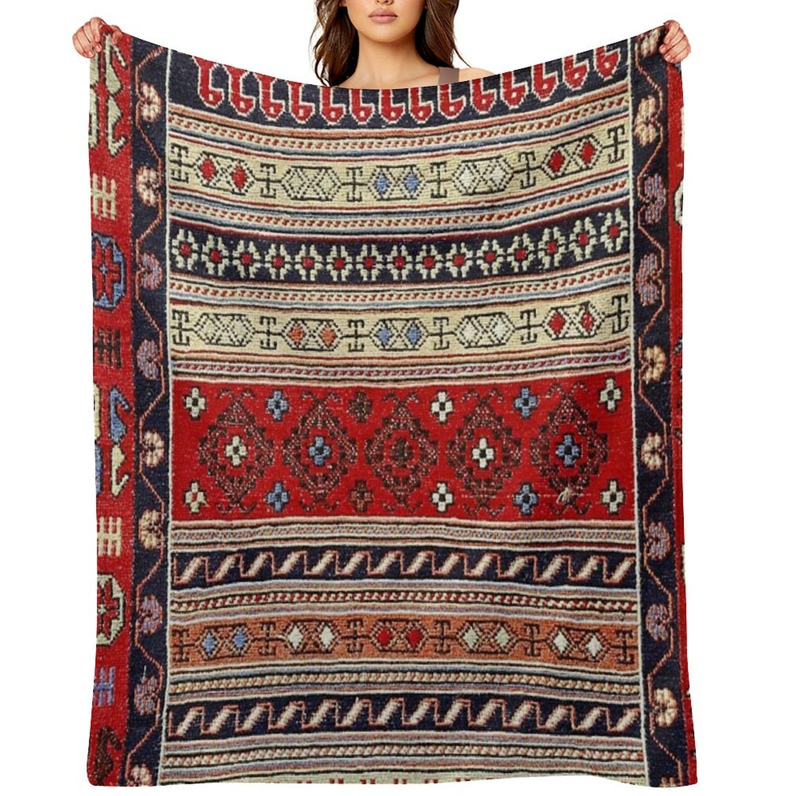 Navajo Blanket,southwestern Art,native American Art,indian Art,arizona,dessert,geometric Pattern,bow And Arrows,cowboys And Indi Quick-dry Throw Blanket