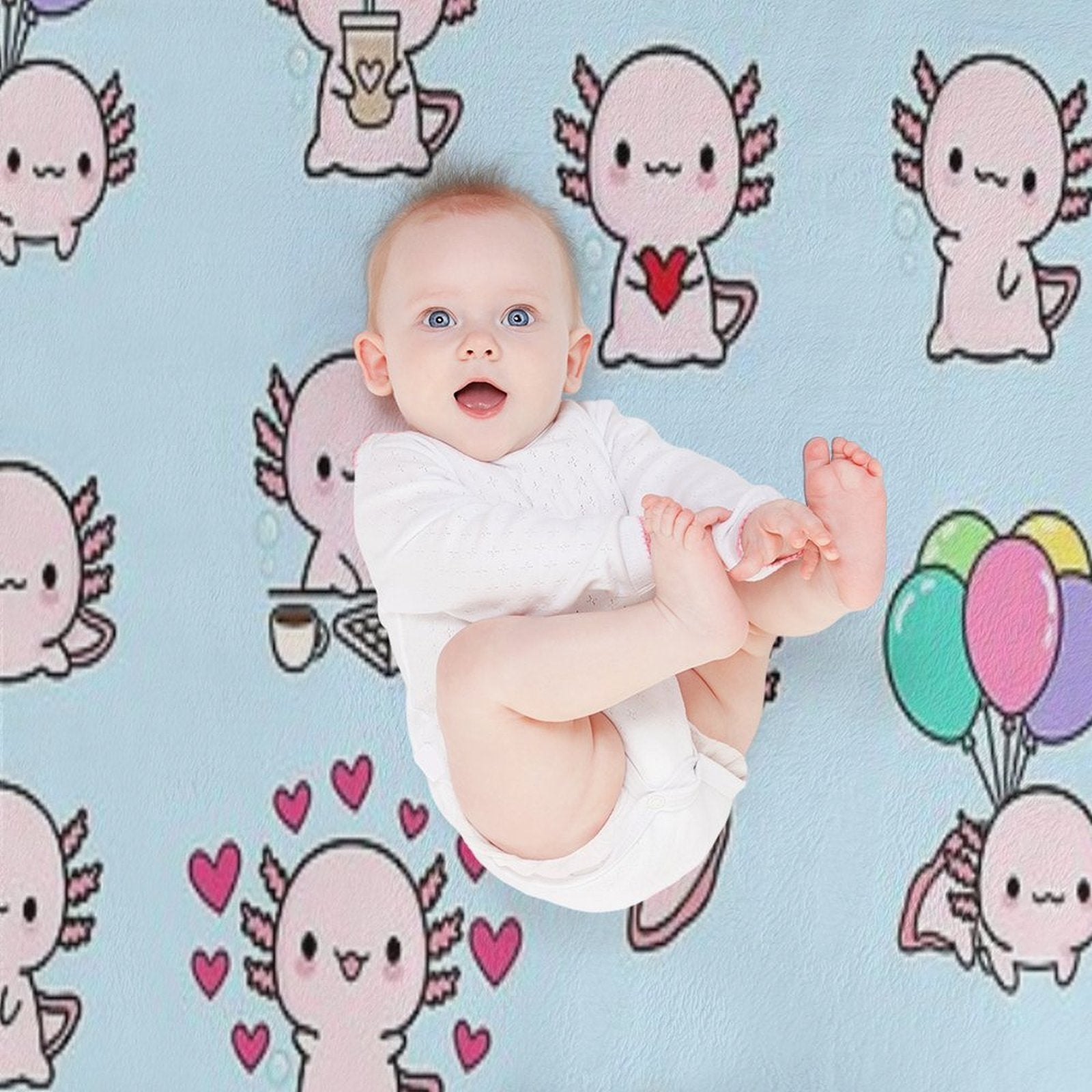 Copia De Cute Axolotl, Set Gift-ready Throw Blanket