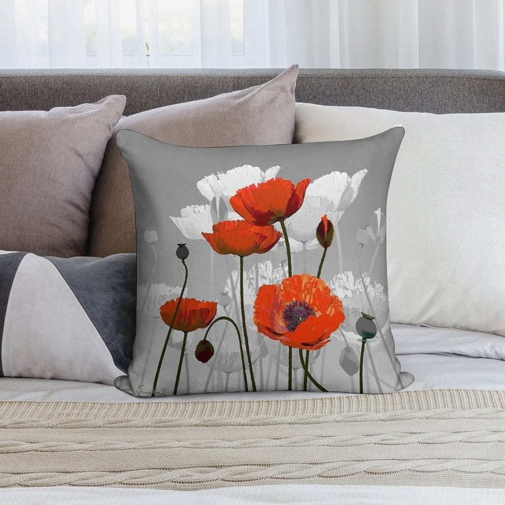 POPPIES Soft Shrink-Resistant Throw Pillow