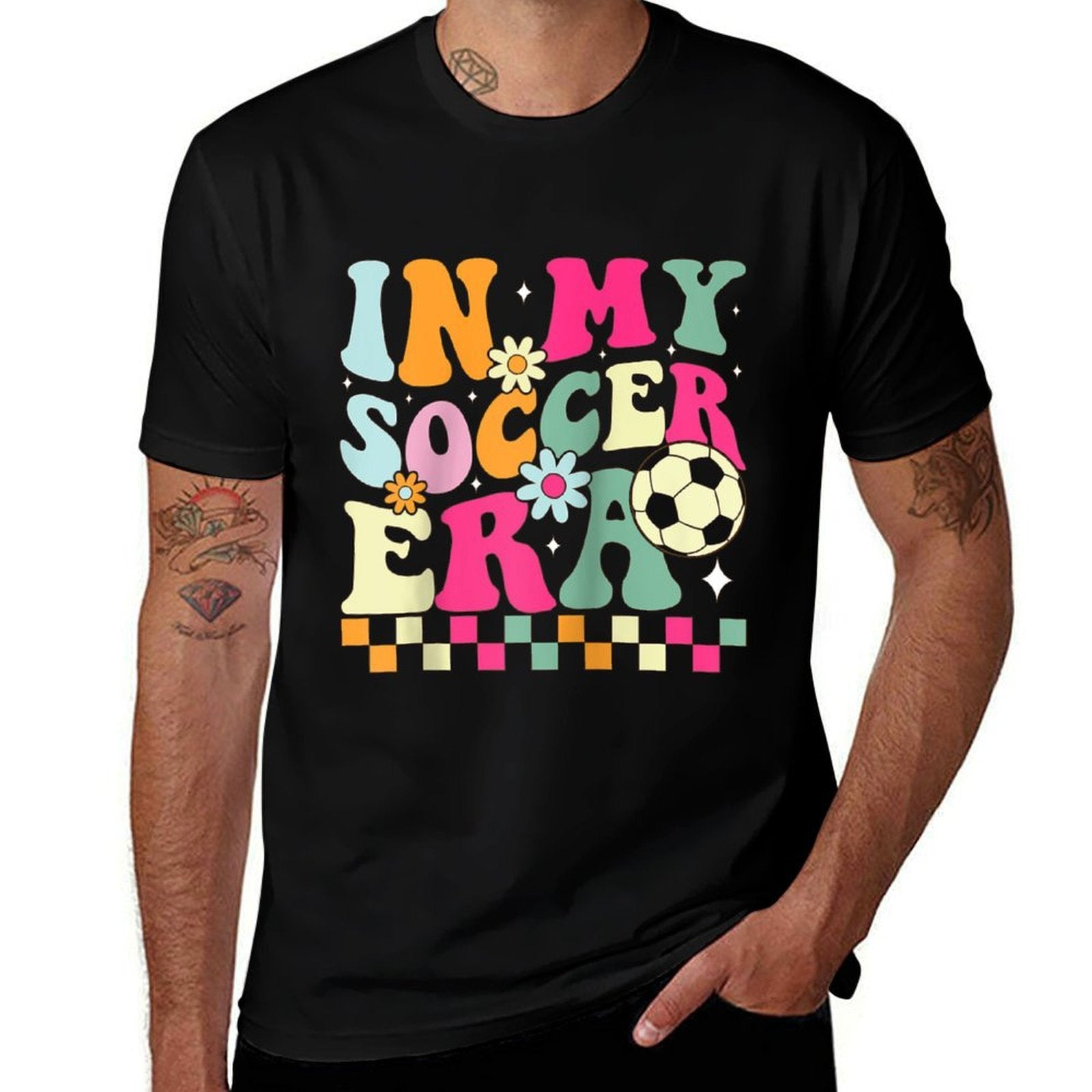 In My Soccer Era Raglan Baseball  Trendy Pattern T-Shirt