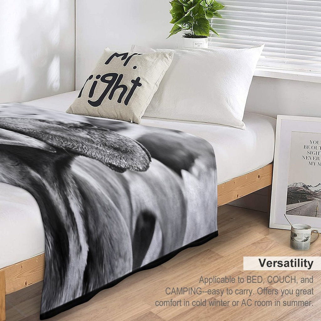 Blue Black Great Dane Wrinkle-free Throw Blanket