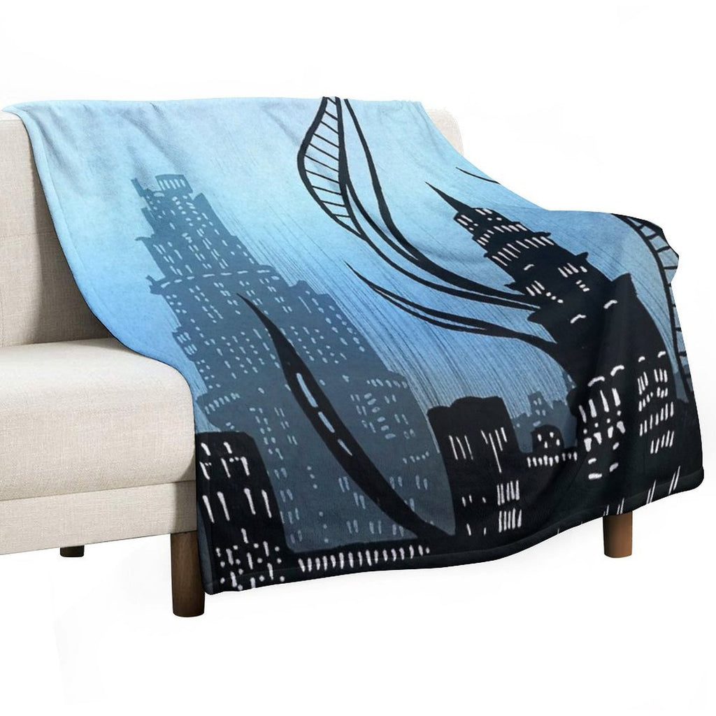 Amaurot - Inktober Velvety-soft Throw Blanket