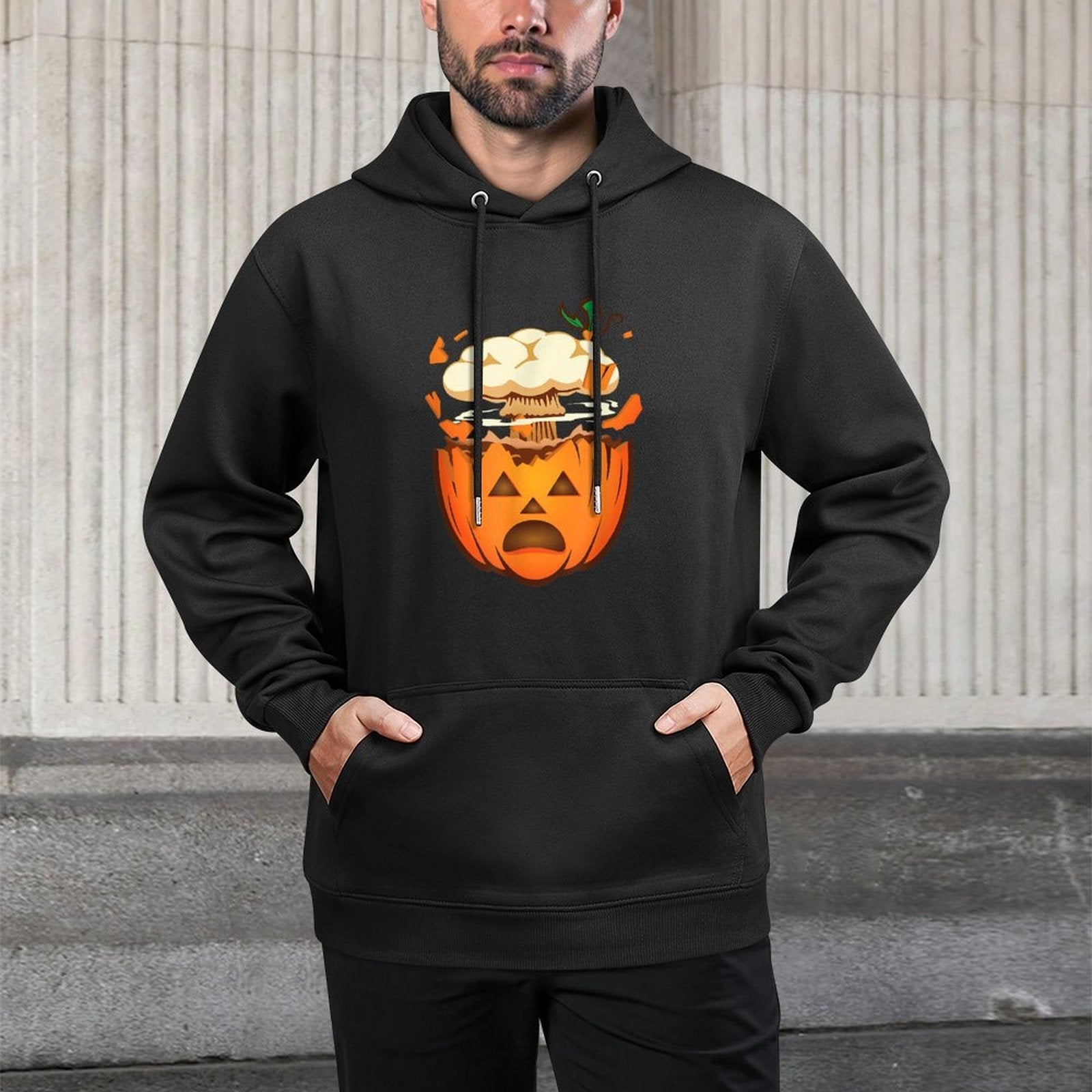 Funny Mind Blown Pumpkin for Halloween And Fall Versatile Streetwear Hoodie