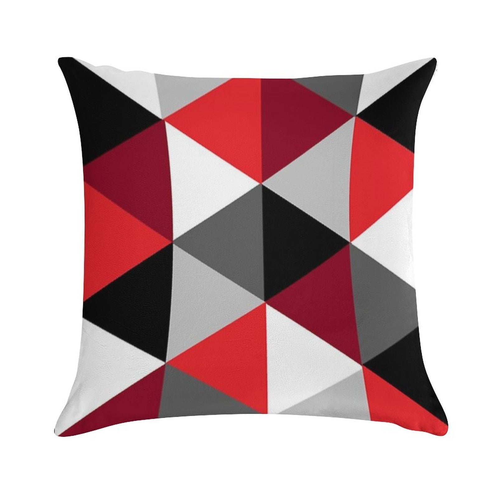 Red, Black, White And Grey Pattern Soft Easy Maintenance Throw Pillow