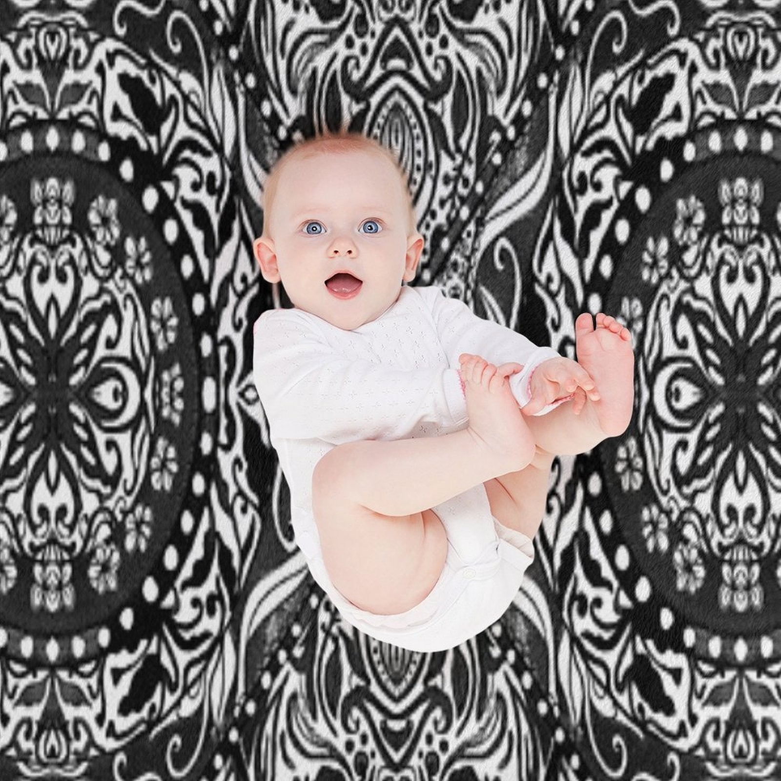 Black And White Fire Mandala Gift-ready Throw Blanket