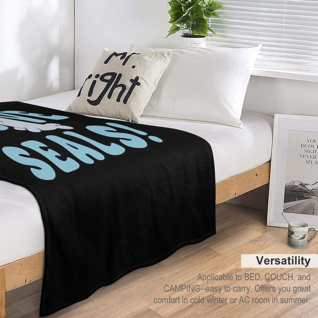 I Love Seals Sticker Artwork Velvety-soft Throw Blanket