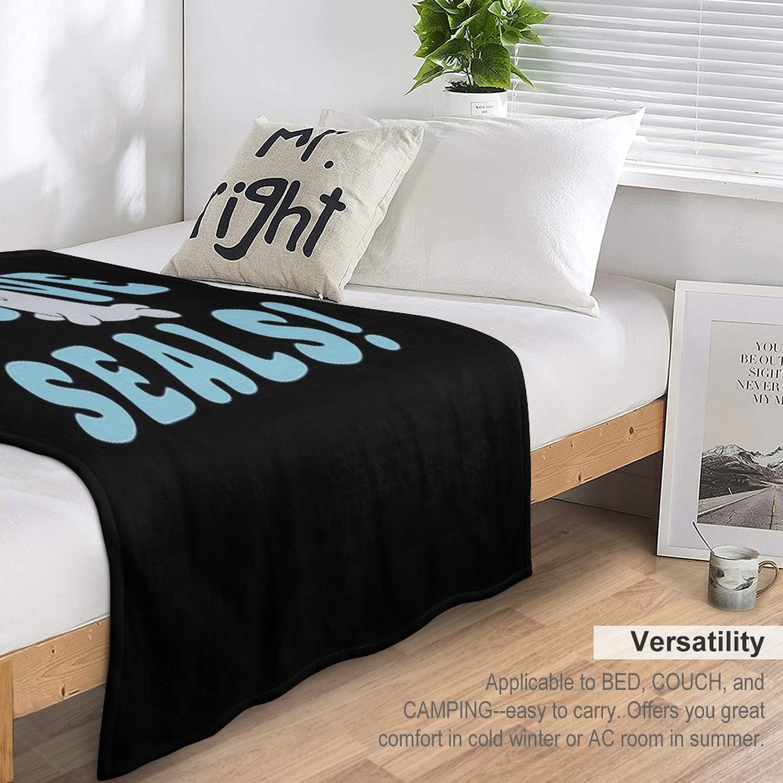I Love Seals Sticker Artwork Velvety-soft Throw Blanket
