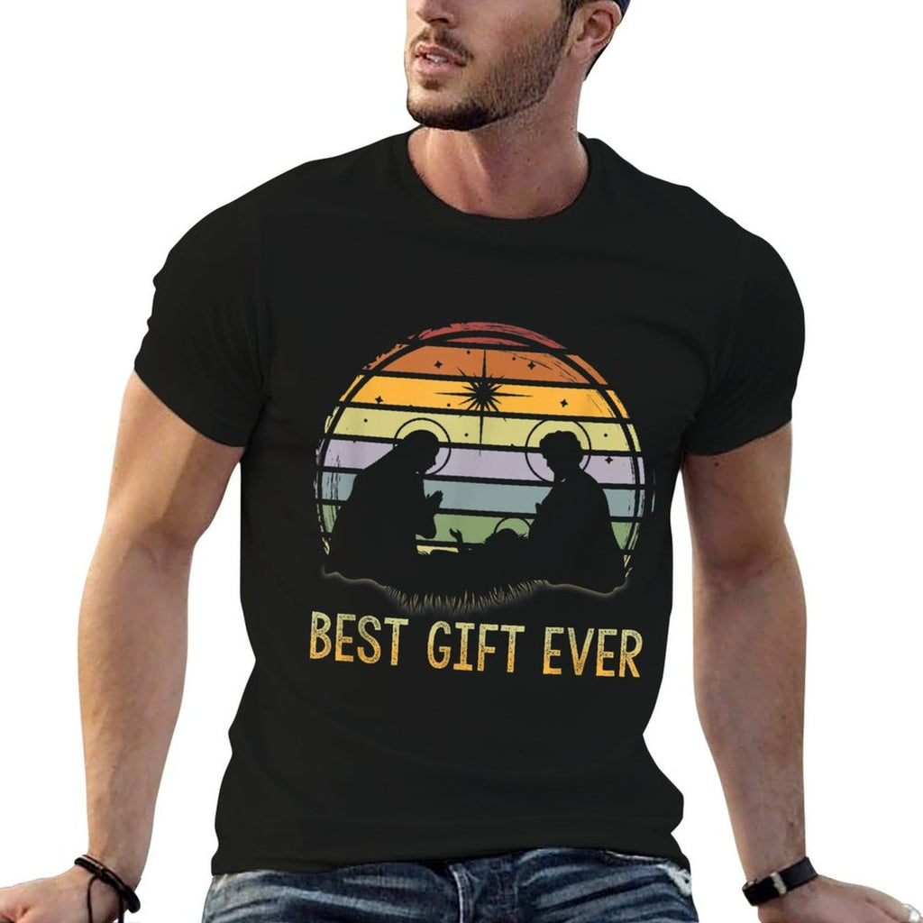 Best-Gift Ever Christmas Cool Jesus Nativity Scene Christian  Polyester Blend T-Shirt