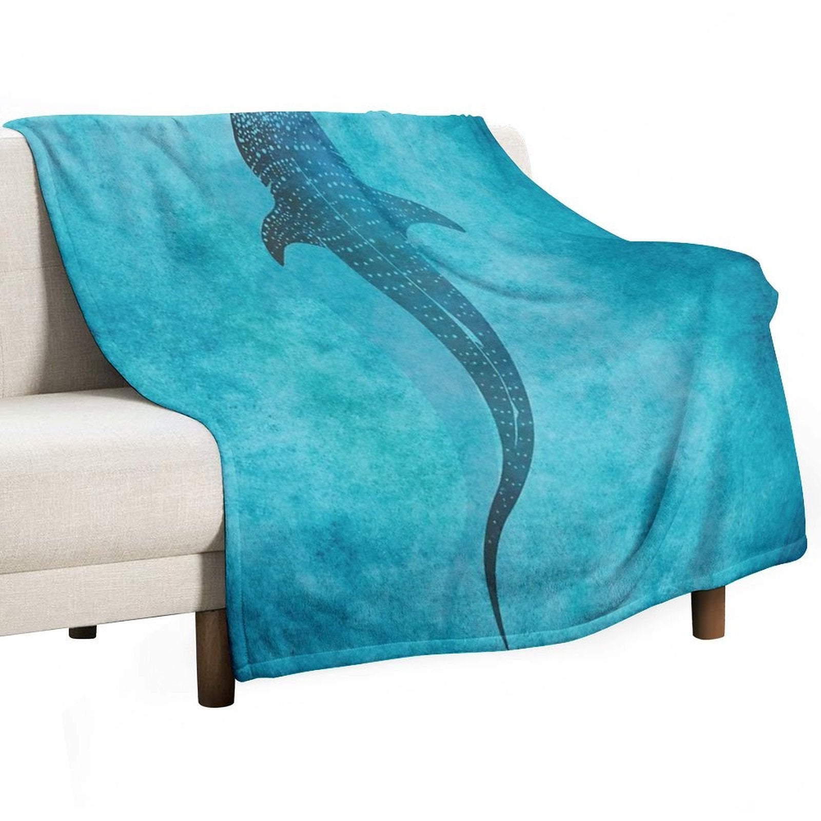 Whale Shark Blue Ocean Quick-dry Throw Blanket