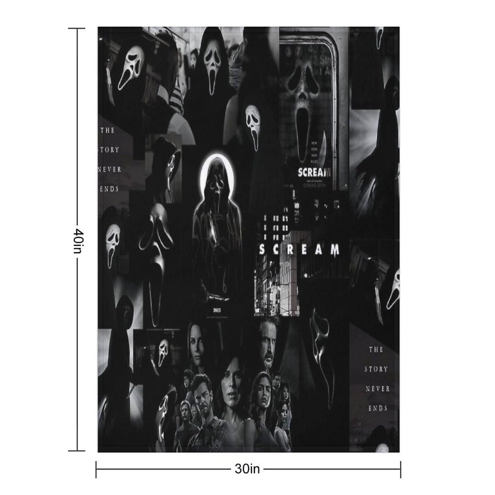Scream Horror Movie Collage Machine-washable Throw Blanket