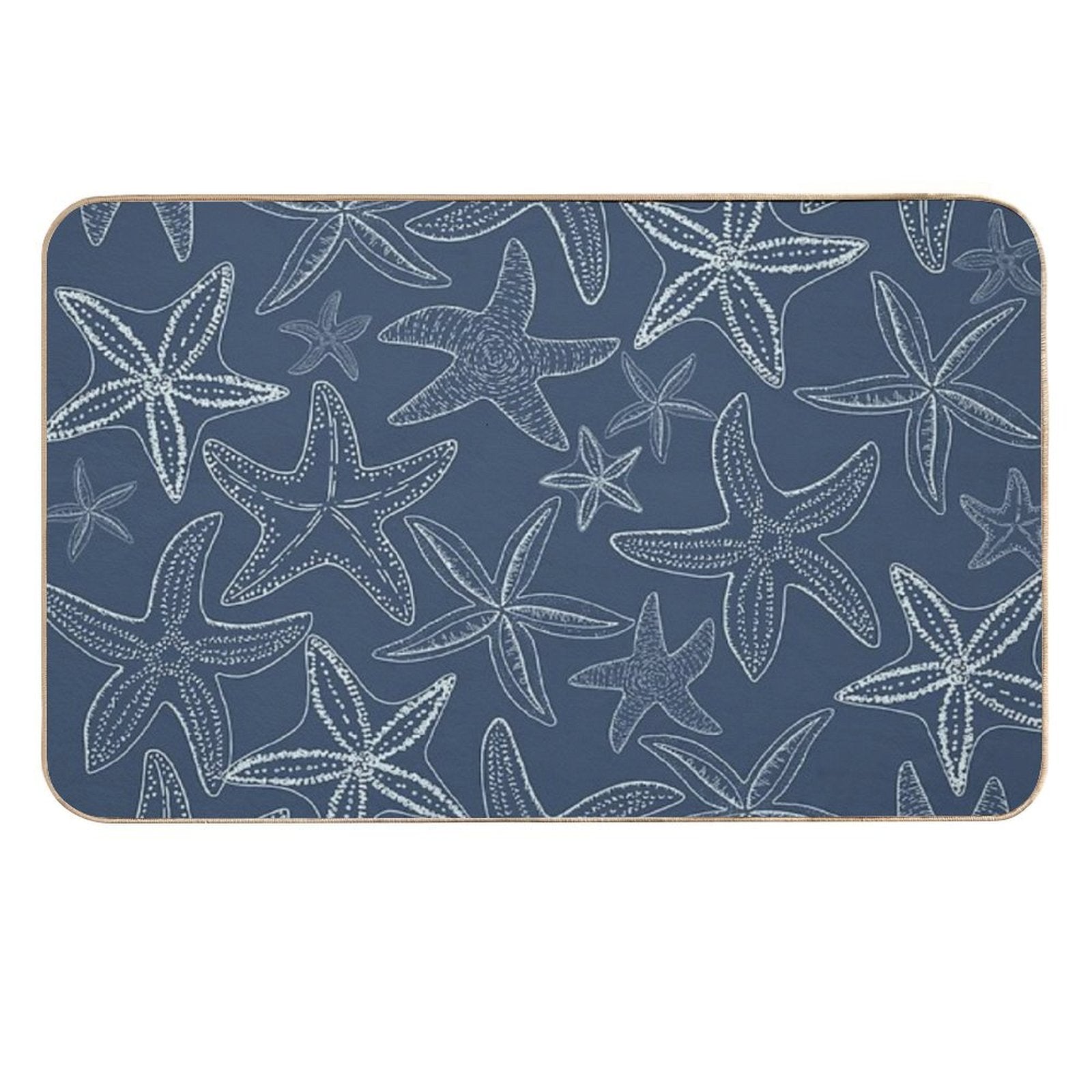 Starfish Pattern Dark Side  Stain-Proof Bath Mat