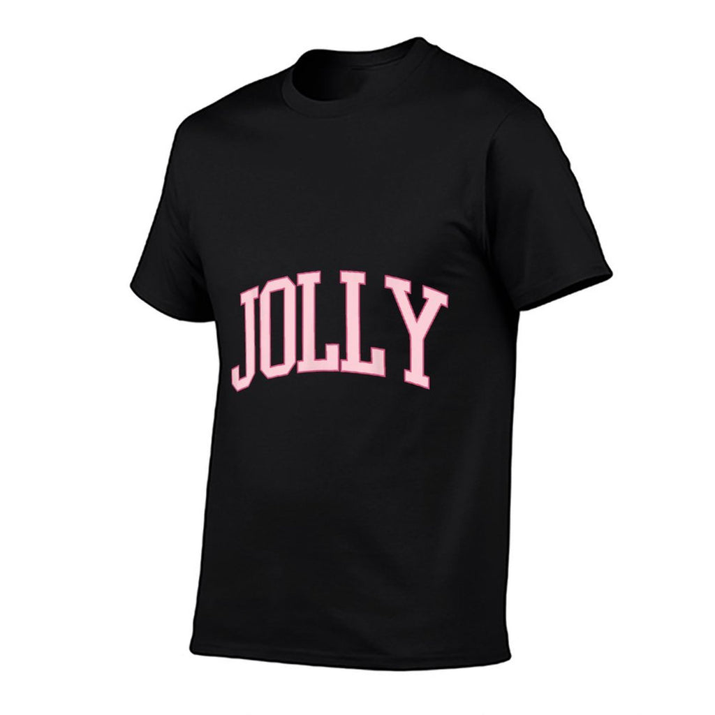 Preppy Cute Christmas Pink Jolly  Wrinkle-resistant T-Shirt