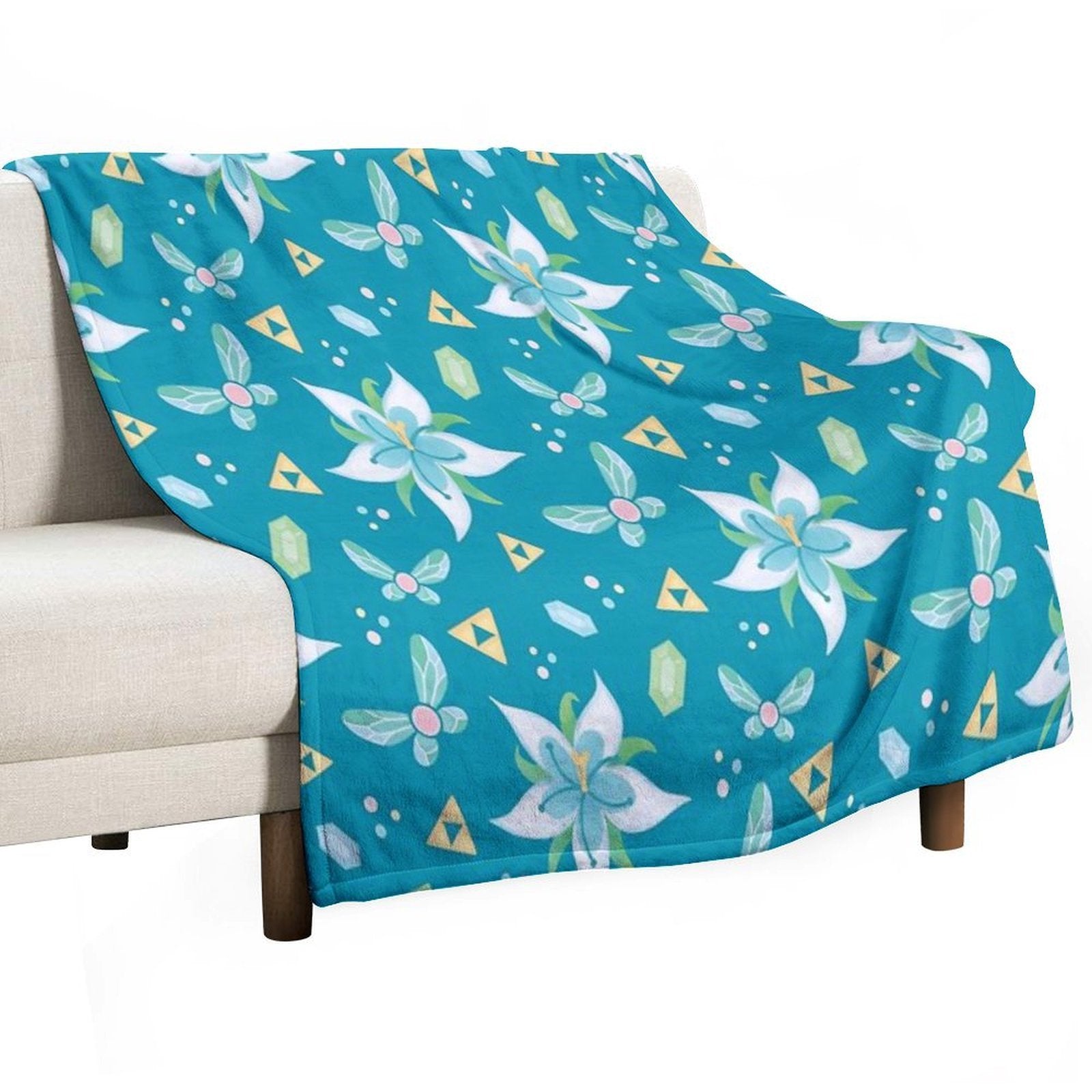 Silent Princess Pattern Blue V.2 Premium Throw Blanket