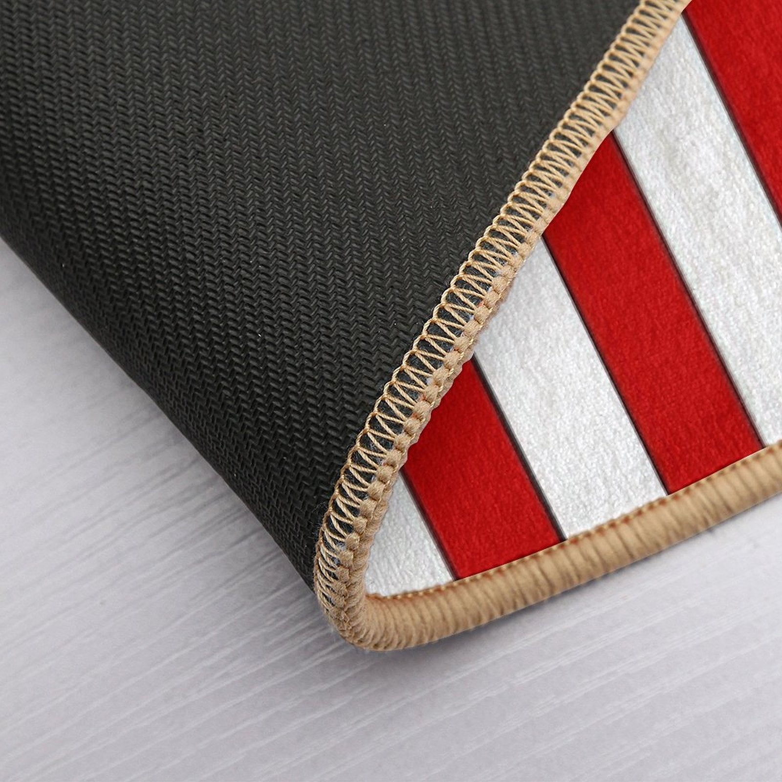 Retro Red & White Striped Team Colours  Absorbent Bath Mat