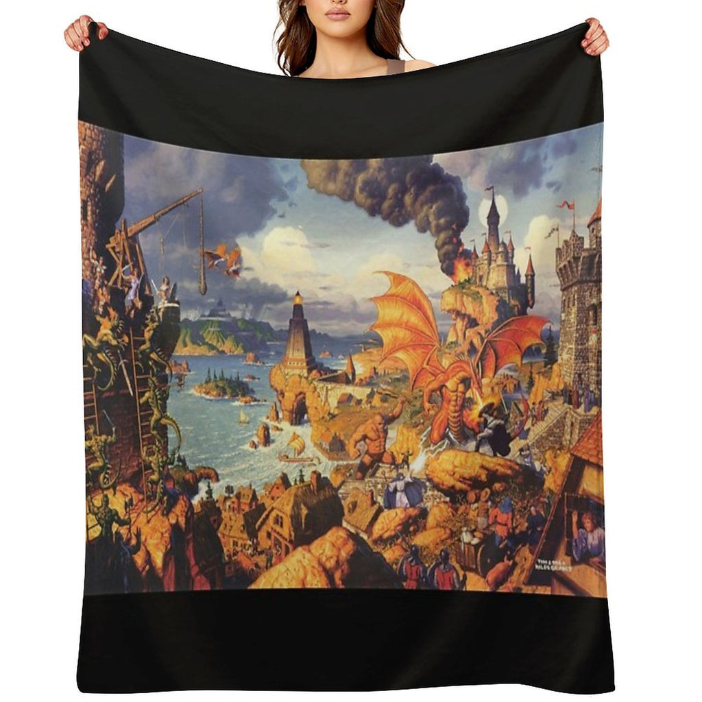 Ultima Online 8k Poster Velvety-soft Throw Blanket