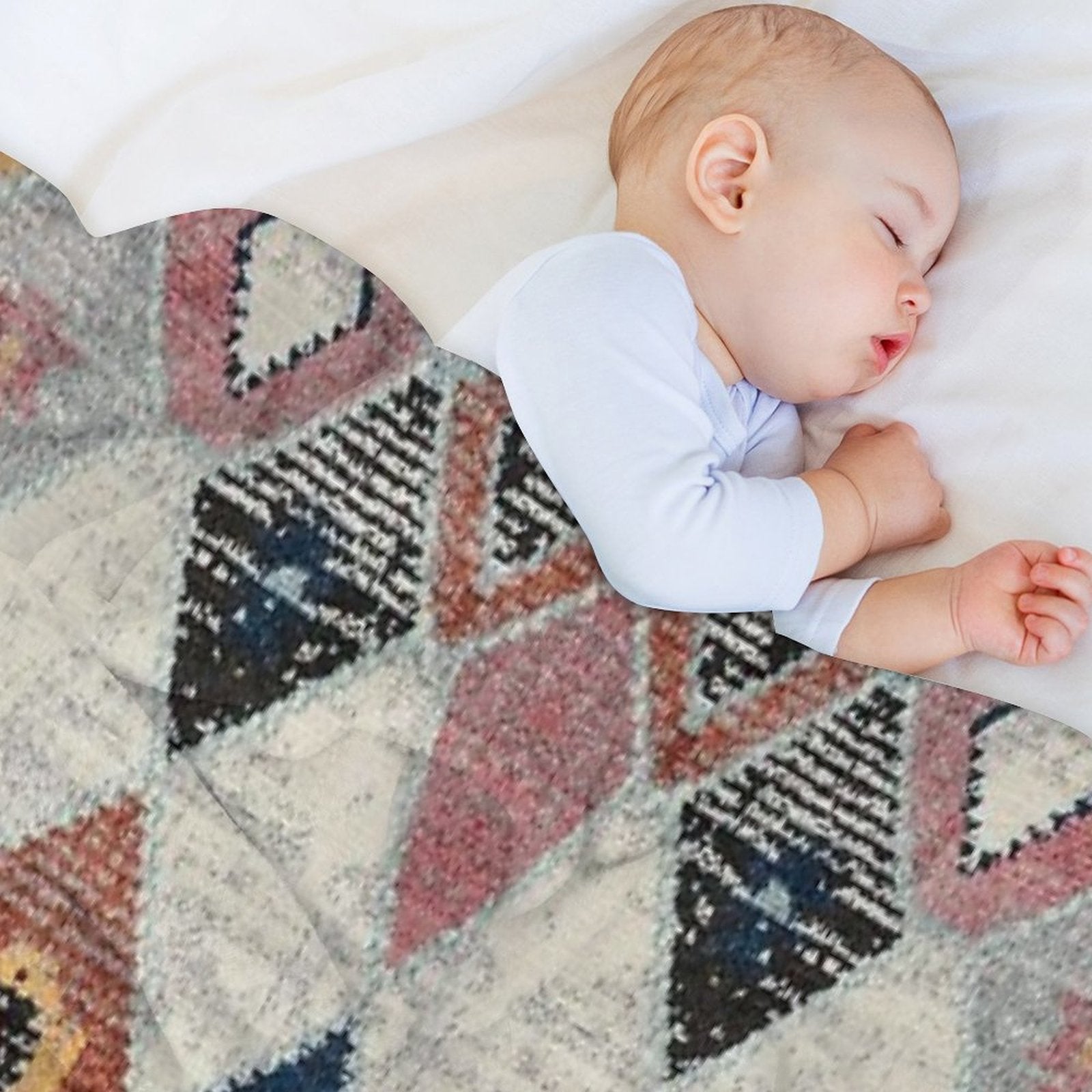 Heritage Bohemian Rug Style Easy Care Throw Blanket