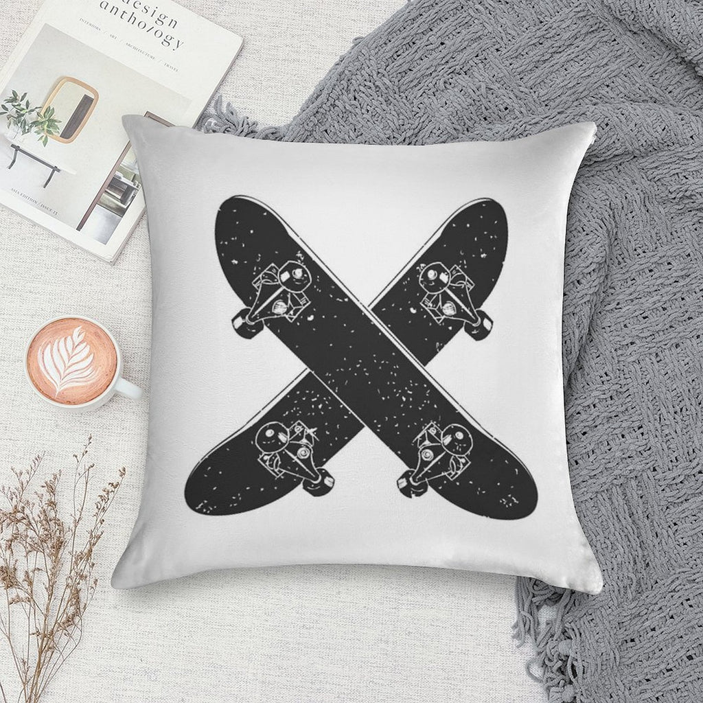 Skateboard X Soft High-Density Material Throw Pillow